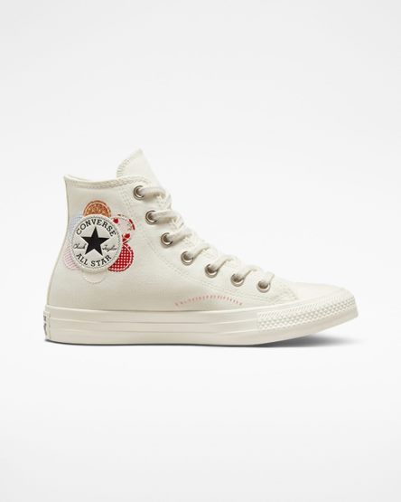 Tenis Converse Chuck Taylor All Star Crafted Patchwork Cano Alto Feminino Bege Laranja Rosa Pretas | PT J054T83